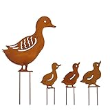 4 Stücke Ente Gartendekoration Gartenstecker, Acryl Outdoor Statue, Outdoor Decorations für Patio Yard Backyard Rasen Duck Yard Decor