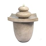 Teamson Home Garden Wasserbrunnen, Outdoor-Tier-Zen-Wasserfall und Lichter