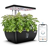 iDOO WiFi Hydroponisches Anzuchtsystem, 12Pods Smart Garden mit LED-Pflanzenlampe, 6,5L Wasserbehälter, Ventilator, Indoor Kräutergarten Kit, Höhenverstellbar Hydrokultur für den Innenbereich